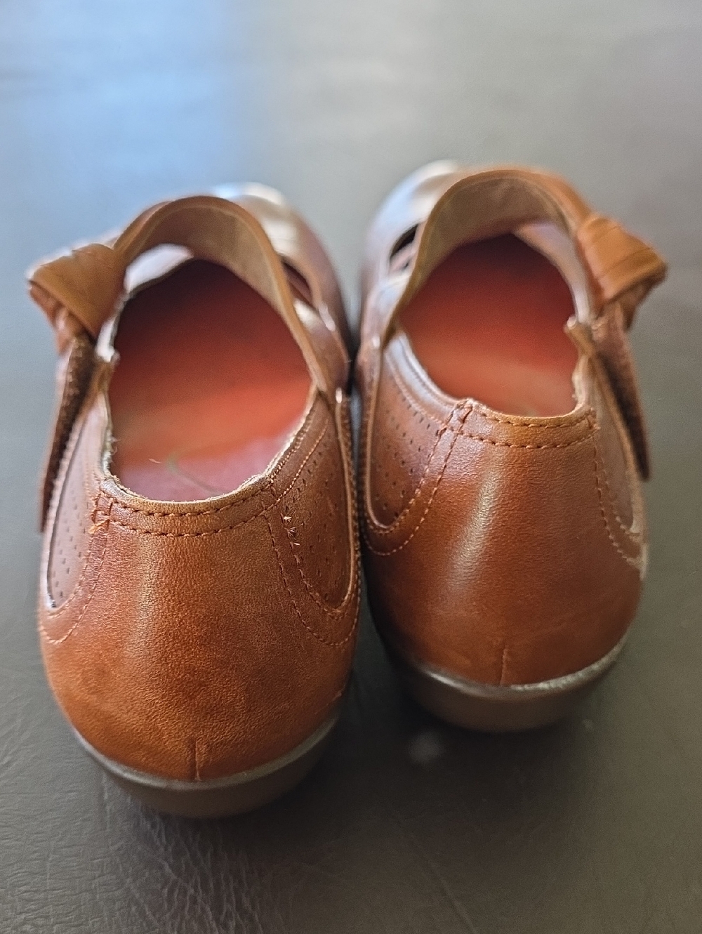 Dansko Brown Leather Mary Jane Flats with Knotted Cross Strap - Picture 4 of 8